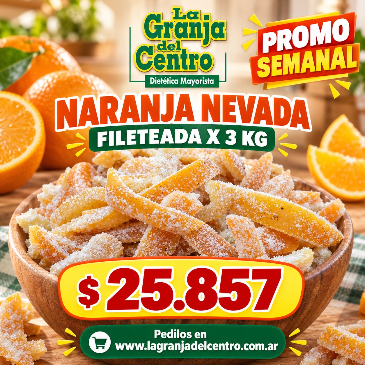 Ofertas y Promociones NARANJA NEVADA FILETEADA X 3 KG PROMO SEMANAL